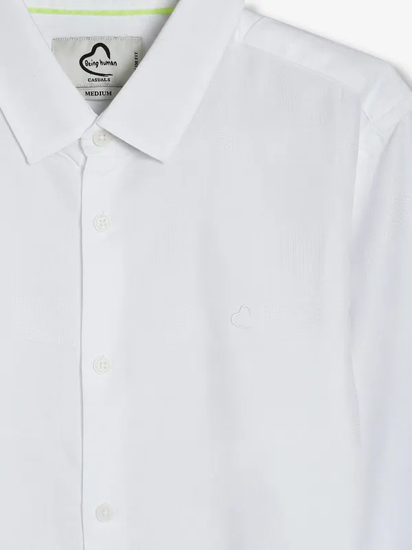 Being Human slim fit plain white shirt