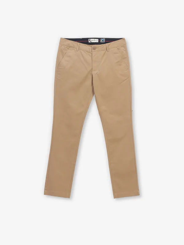 BEING HUMAN solid khaki jeans in denim