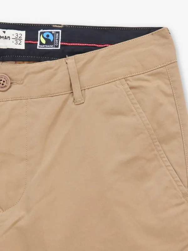 BEING HUMAN solid khaki jeans in denim