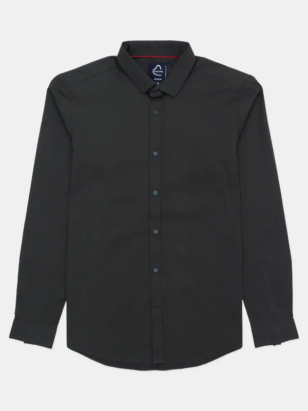 Being Human solid military green cotton shirt