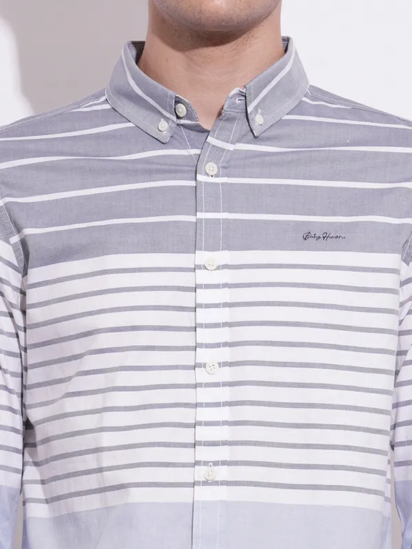 BEING HUMAN stripe grey casual shirt