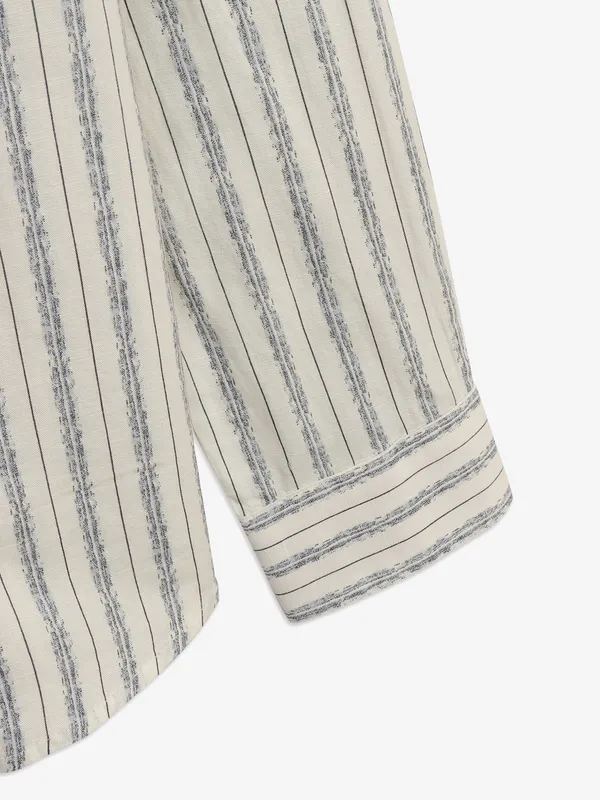 BEING HUMAN stripe off-white shirt