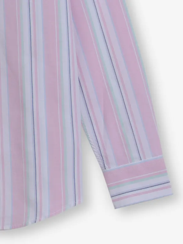 BEING HUMAN stripe pink cotton buttondown shirt