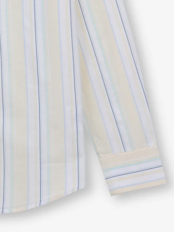 BEING HUMAN stripe yellow cotton shirt