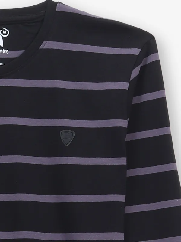 BEING HUMAN striped black cotton t-shirt