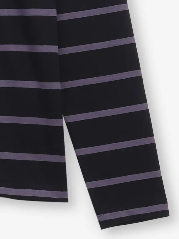 BEING HUMAN striped black cotton t-shirt