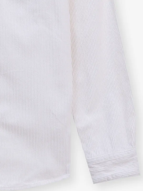 BEING HUMAN textured cotton white men shirt