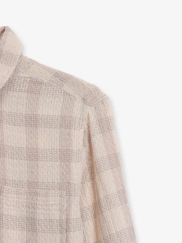 BEING HUMAN textured cream cotton shirt