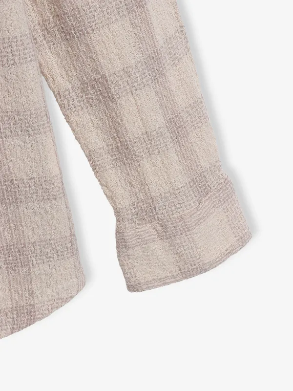 BEING HUMAN textured cream cotton shirt