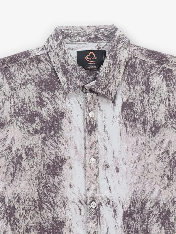 BEING HUMAN unique printed white and brownshirt