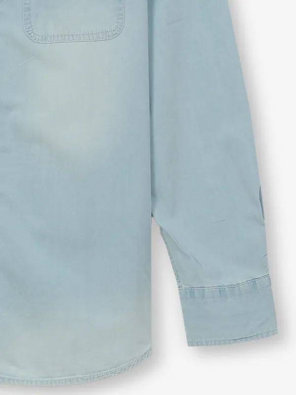BEING HUMAN washed blue cotton casual wear shirt