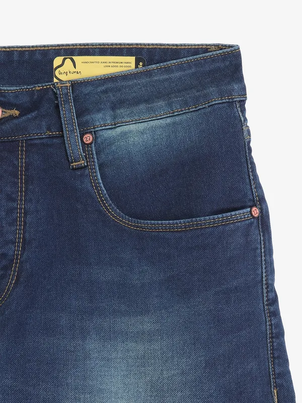 BEING HUMAN washed blue denim jeans