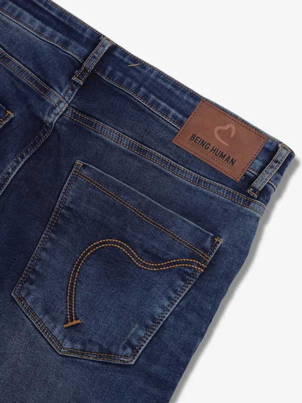 BEING HUMAN washed dark blue skinny jeans