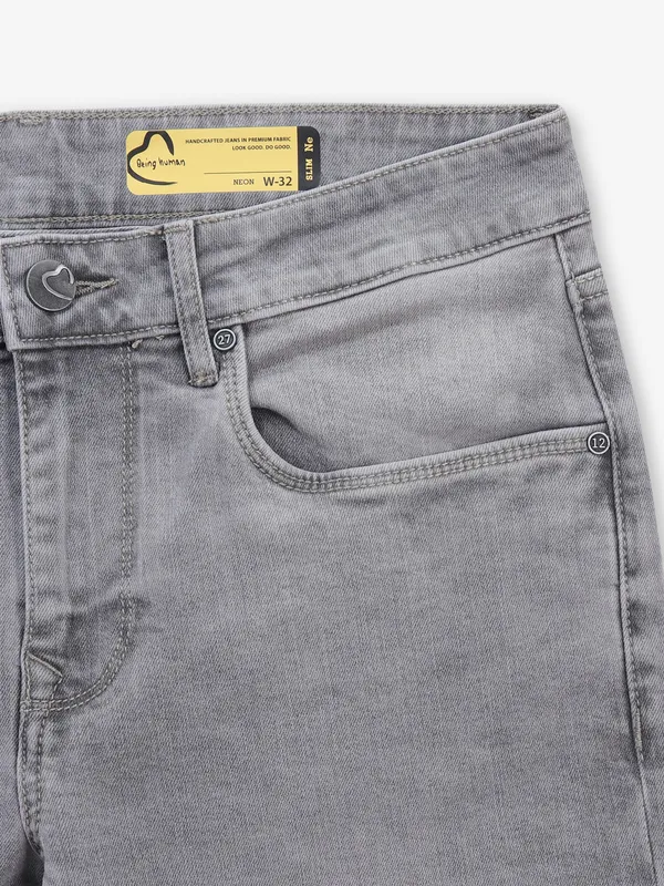 BEING HUMAN washed grey denim jeans