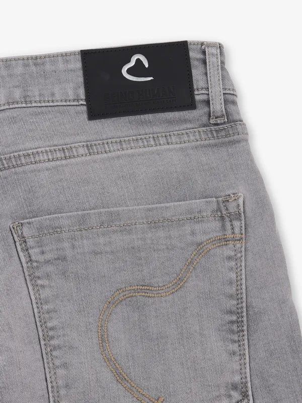 BEING HUMAN washed grey denim jeans