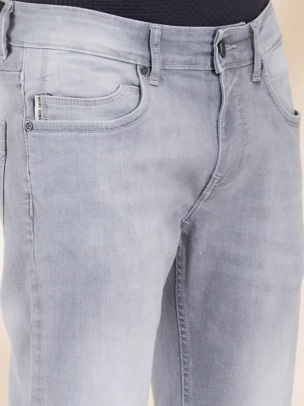 BEING HUMAN washed grey slim fit jeans for mens