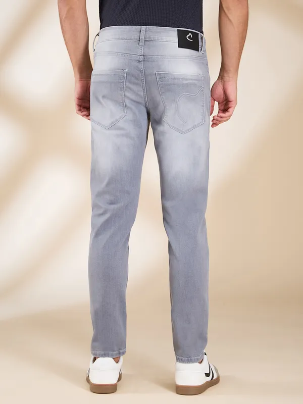 BEING HUMAN washed grey slim fit jeans for mens