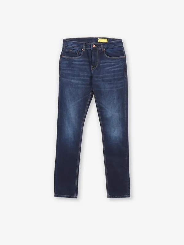 BEING HUMAN washed slim fit jeans in dark blue