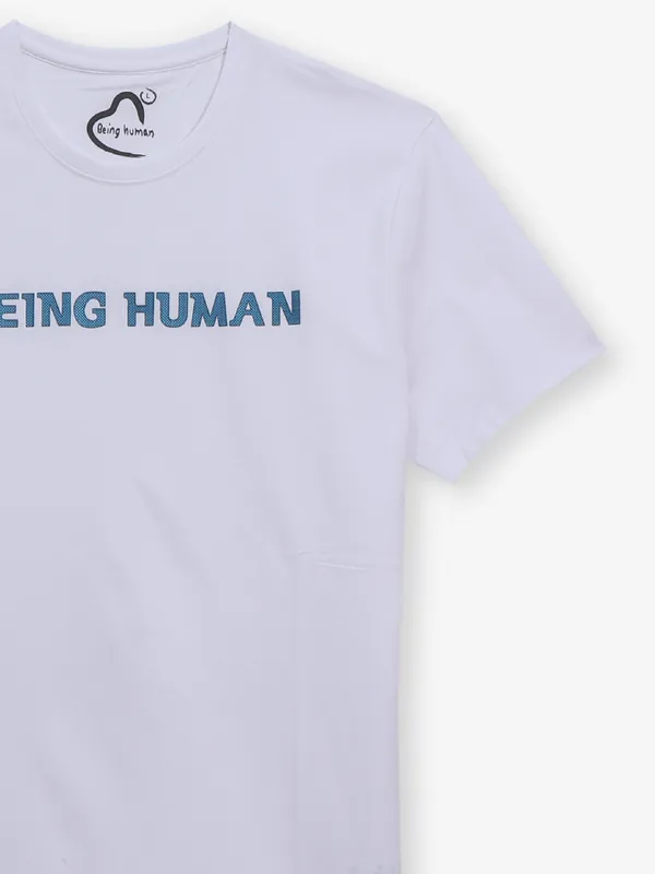 BEING HUMAN white brand name t-shirt