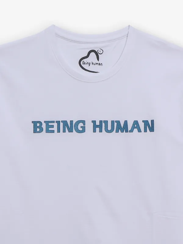 BEING HUMAN white brand name t-shirt