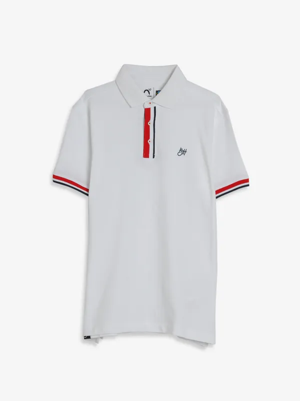 Being Human white cotton polo t shirt