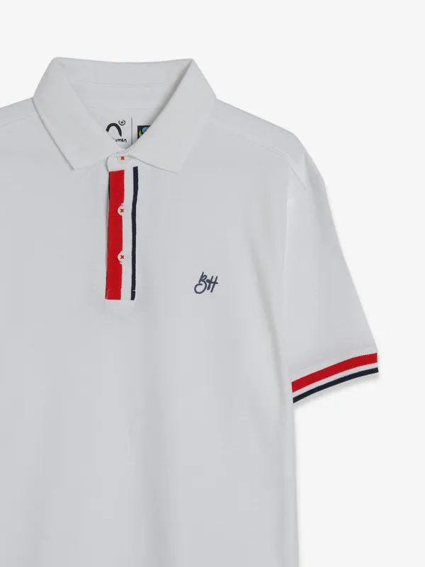 Being Human white cotton polo t shirt