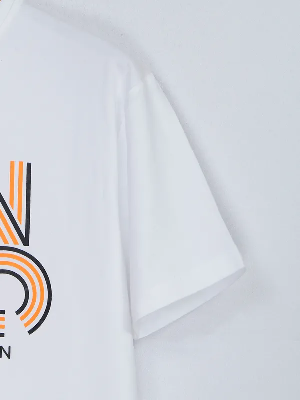 Being Human white cotton round neck t shirt