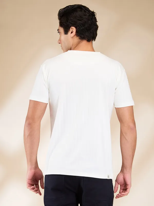 BEING HUMAN white cotton round neck t-shirt