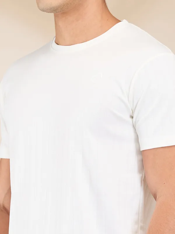 BEING HUMAN white cotton round neck t-shirt