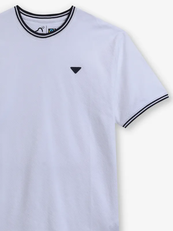 BEING HUMAN white cotton slim fit plain t-shirt