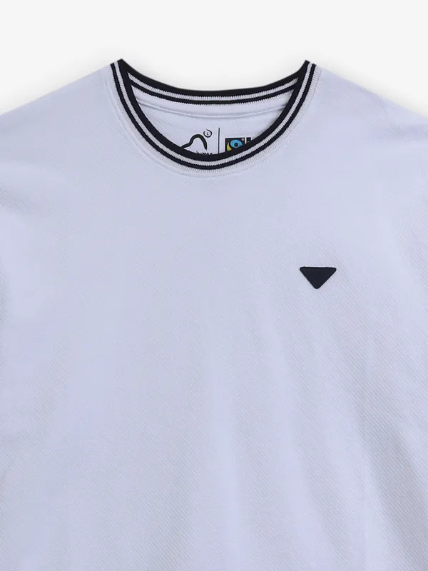 BEING HUMAN white cotton slim fit plain t-shirt