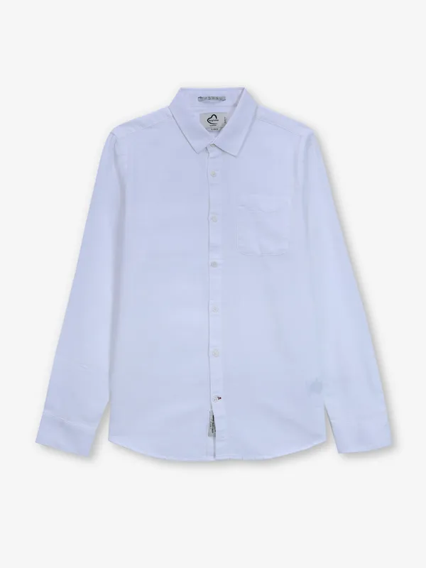 BEING HUMAN white cotton slim fit shirt