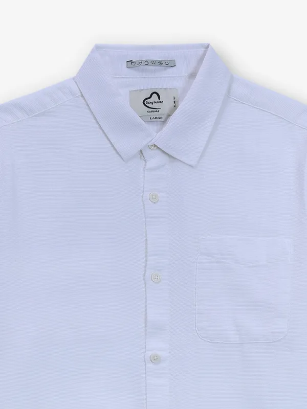 BEING HUMAN white cotton slim fit shirt