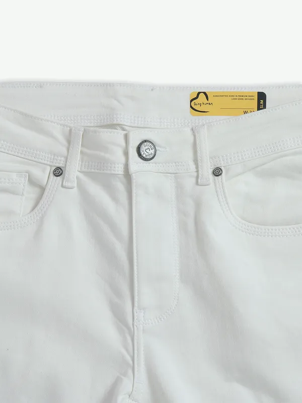 Being Human white denim solid jeans