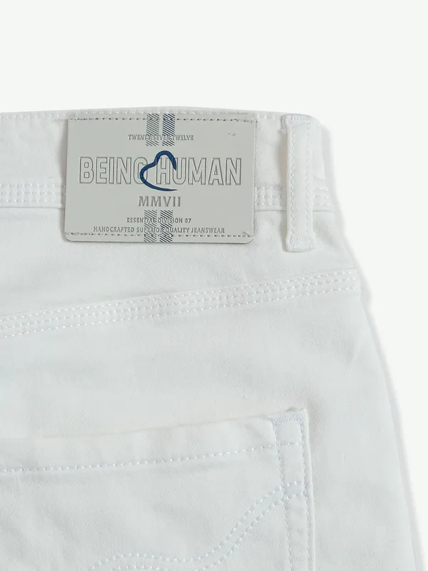 Being Human white denim solid jeans