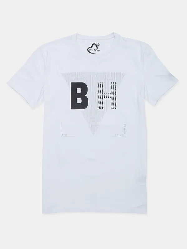 Being Human white mens printed style t-shirt