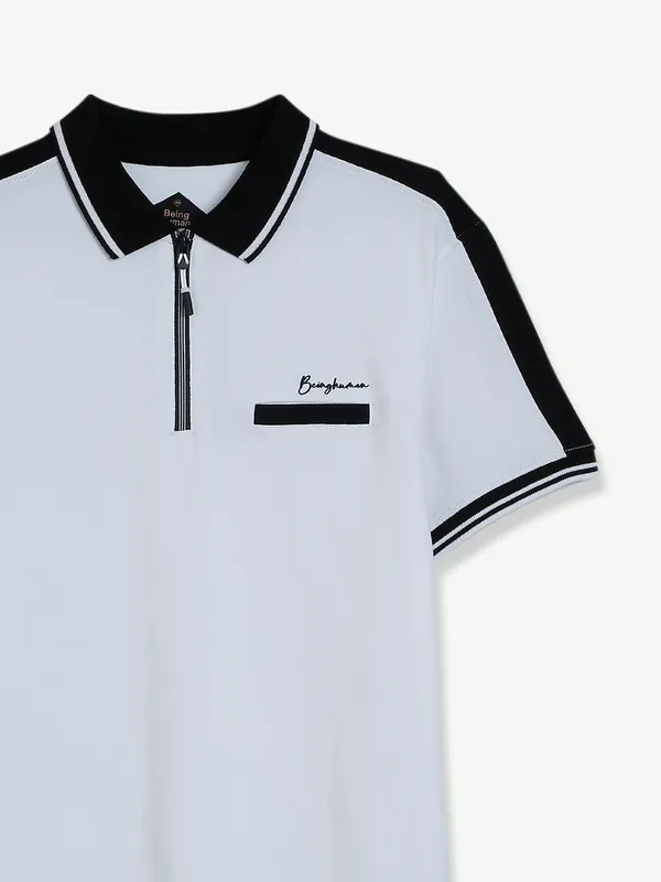 Being Human white plain cotton t shirt