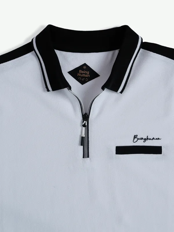 Being Human white plain cotton t shirt