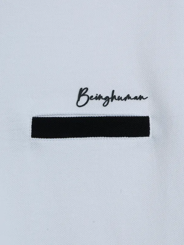 Being Human white plain cotton t shirt