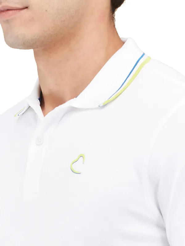 BEING HUMAN white plain cotton t-shirt for man