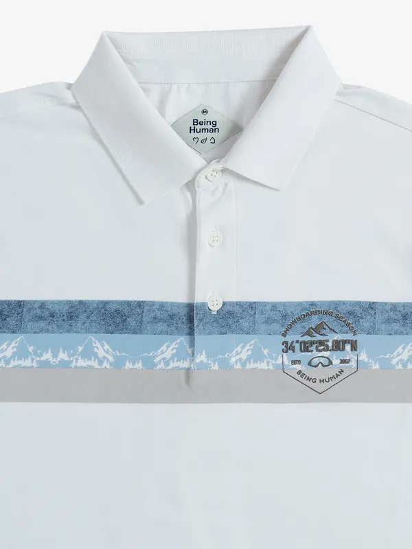 Being Human white polo t shirt