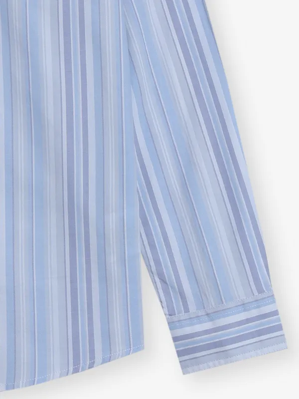 BEING HUMAN white stripe cotton shirt