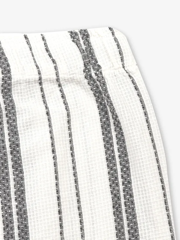 BEING HUMAN white stripe cotton shorts