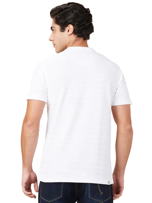 BEING HUMAN white textured hanley t-shirt