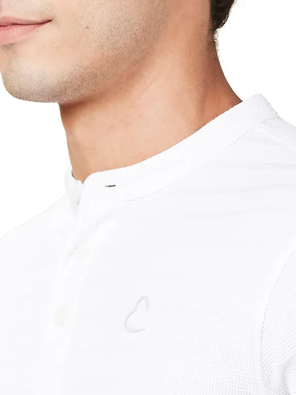 BEING HUMAN white textured hanley t-shirt