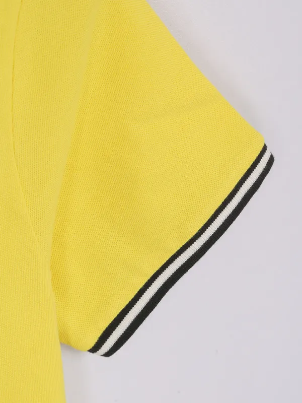 Being Human yellow cotton plain t shirt