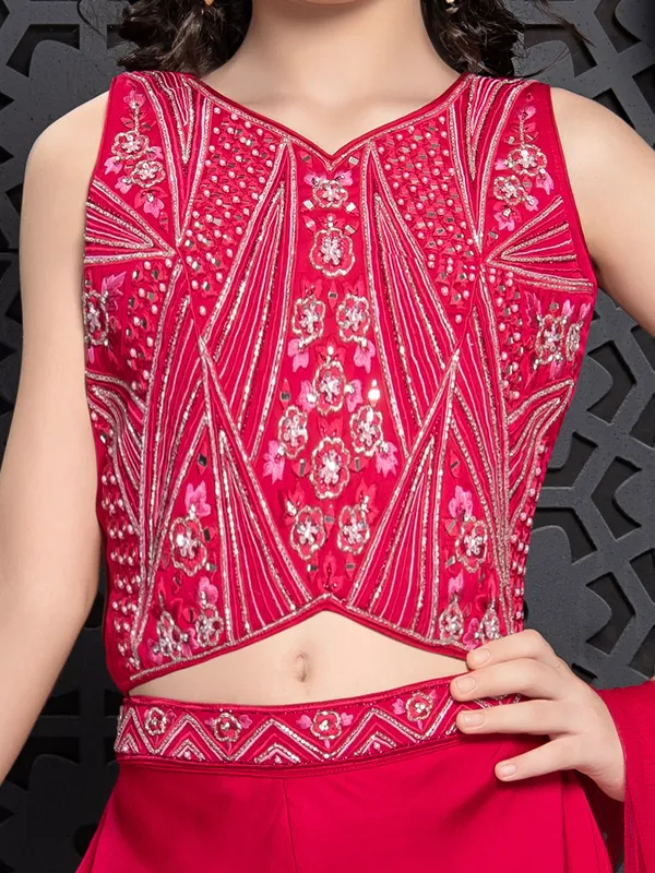Beutiful red silk palazzo salwar suit