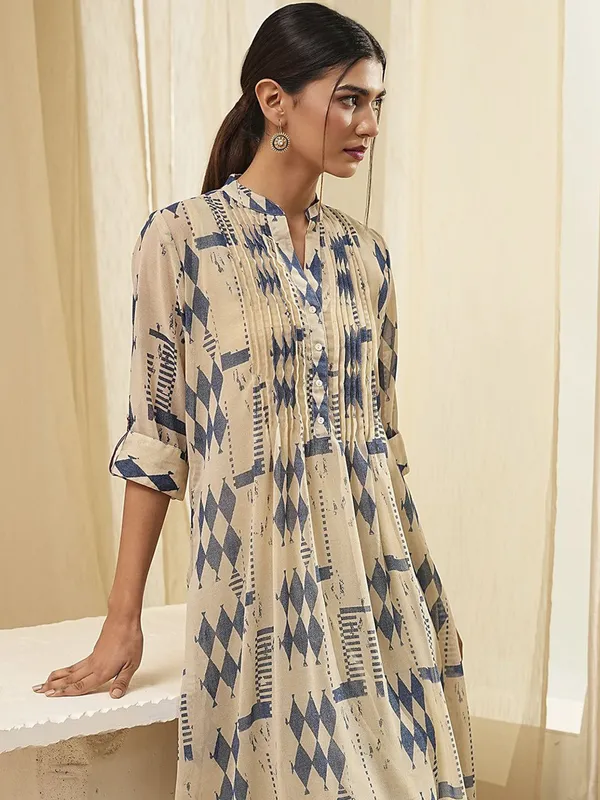BIBA beige georgette printed kurti