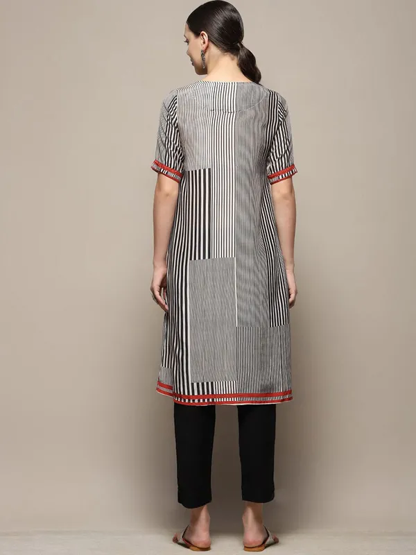 BIBA black and white stripe kurti
