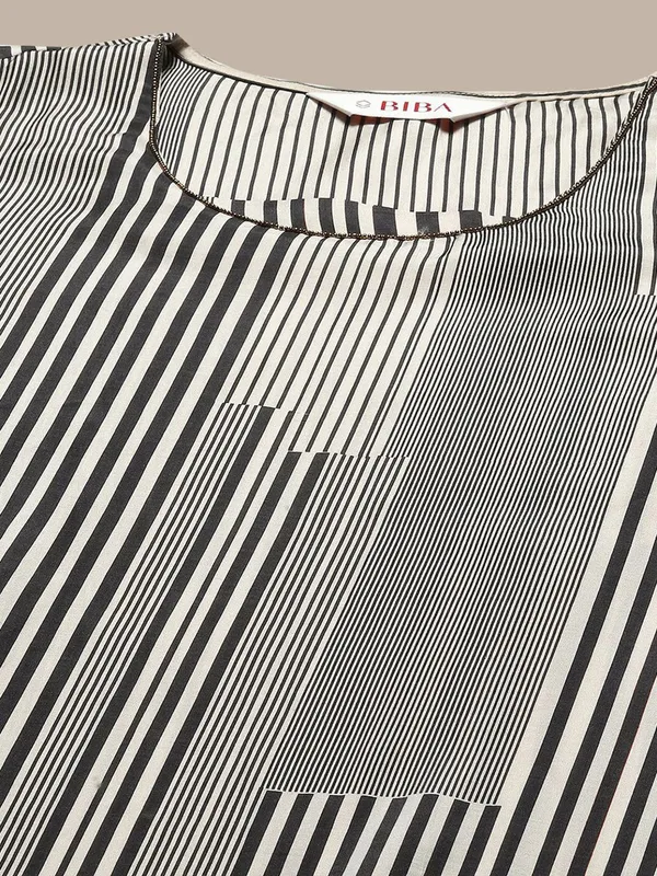BIBA black and white stripe kurti